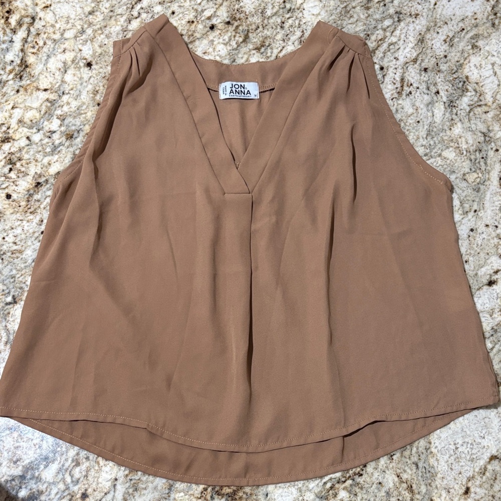 Jon & Anna Women's Brown V-Neck Blouse